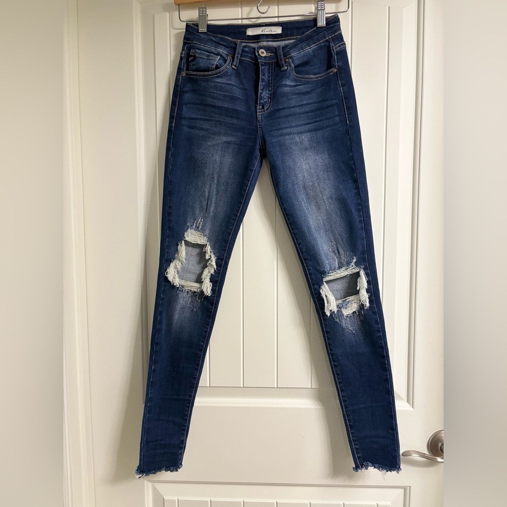 KanCan Dark Blue Distressed Skinny Jeans